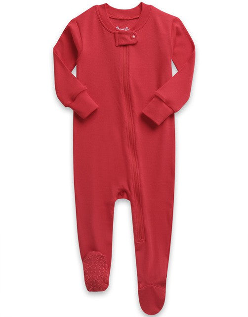 Red footie pajamas online baby