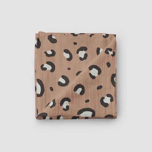 Blushing Leopard - Plus Muslin Blanket